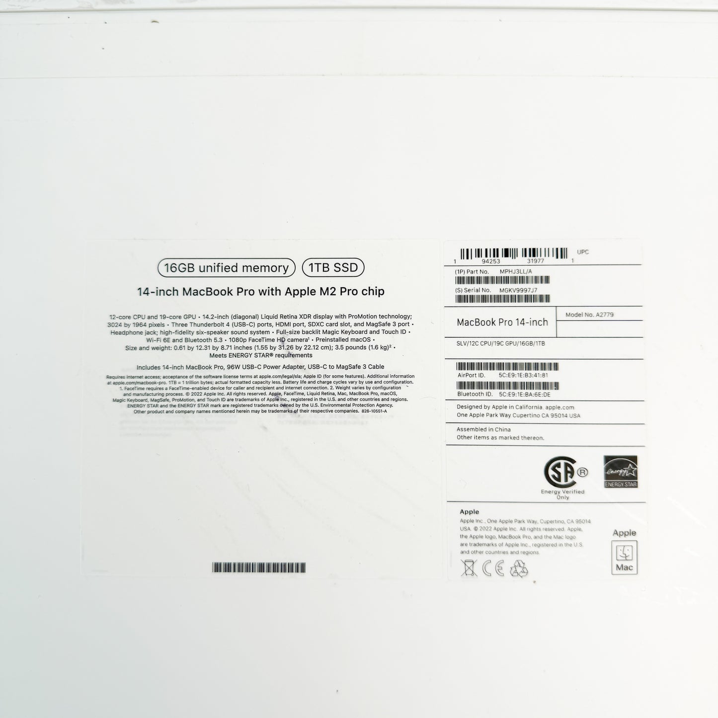 14” MacBook Pro - M2 Pro - 16GB RAM - 1TB SSD (brand new sealed)